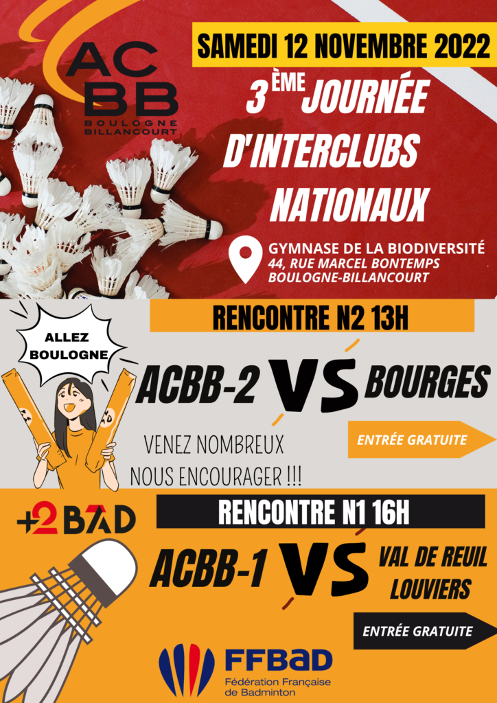 Affiche pour la 3ème journée d'interclubs nationaux.