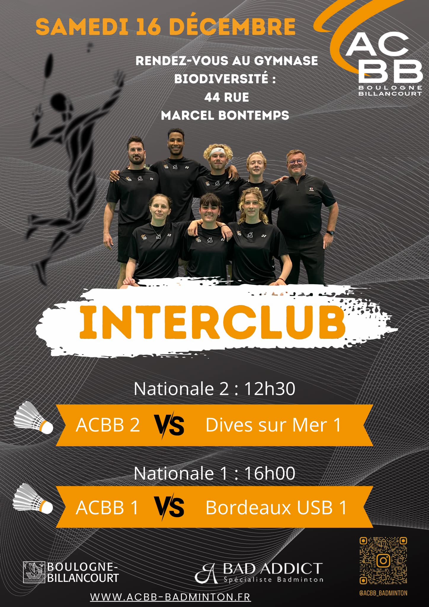 Venez les encourager le 16 décembre !