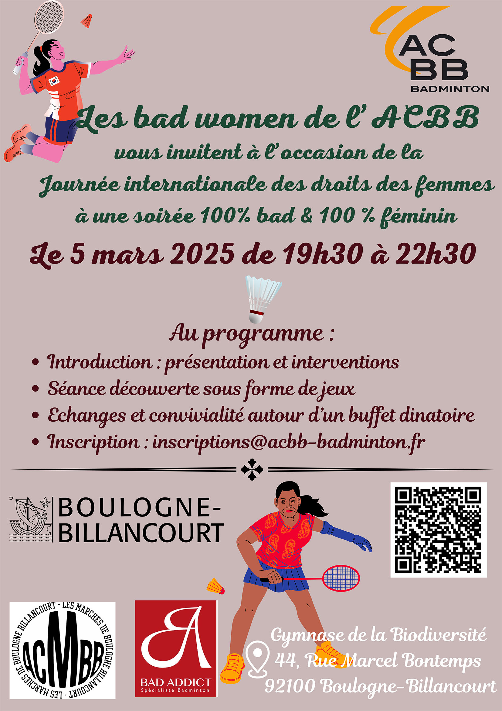 5 mars 2025 : le badminton au féminin